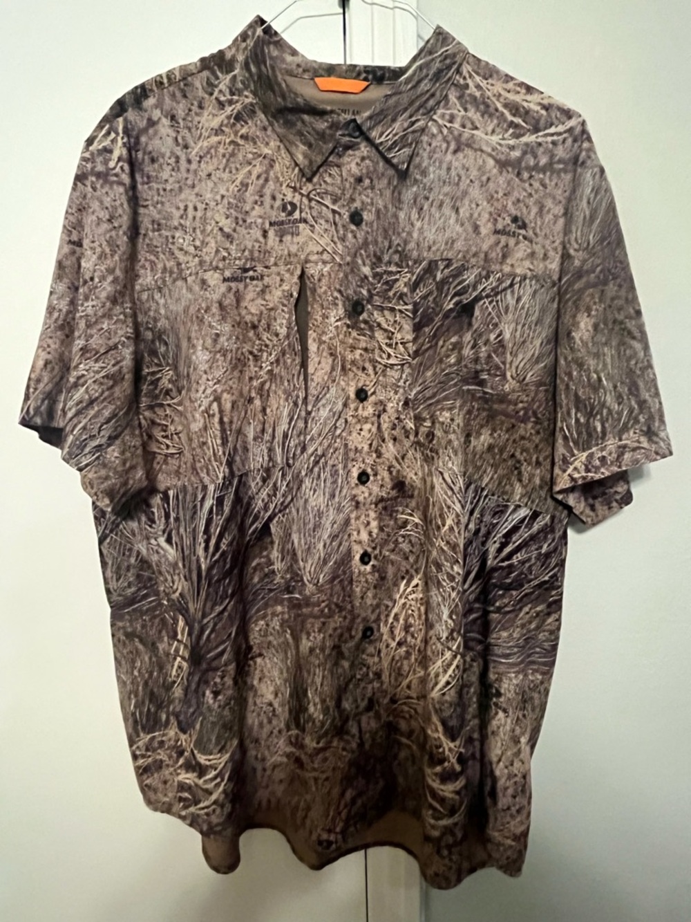 Magellan Outdoors Short-Sleeve Camo Button-Down Shirt - Brown Size 2XL